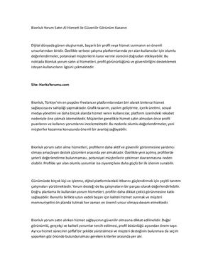 Bionluk Yorum Satın Al