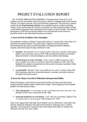 Project Evaluation Report