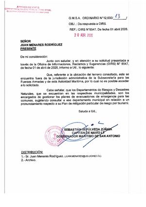 Proyecto medidas de mitigación de riesgo por Tsunami. Arica - Iquique - Antofagasta - La Serena