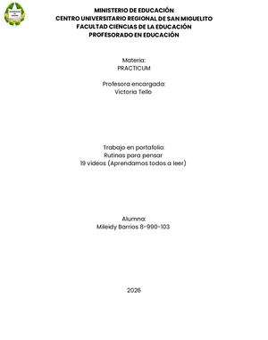 Rutina para pensar Aprendamos todos a leer