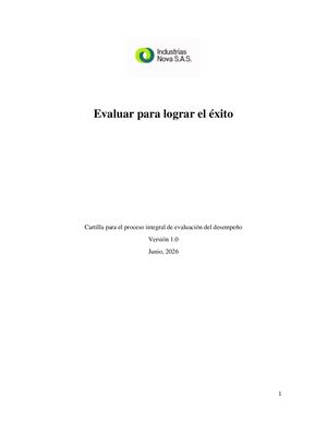 Cartilla Evaluacion Desempeño Nova S A S Grupo 14