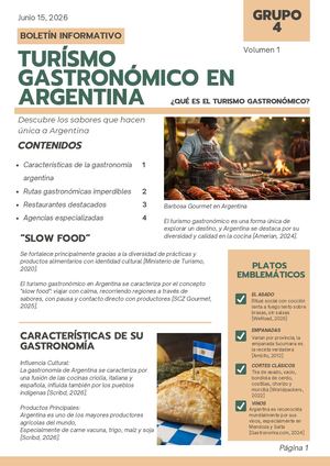 Boletin turismo gastronomíco