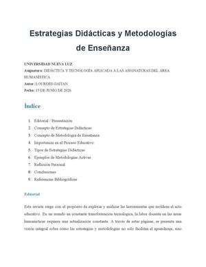 Revista Educativa Estrategias Didácticas Y Metodologías De Enseñanza