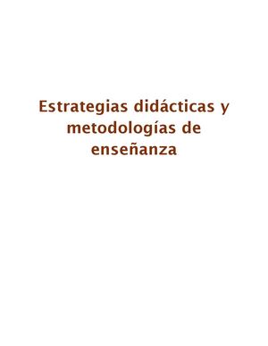 Estrategias Didácticas Y Metodologías De Enseñanza