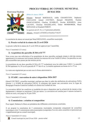 260528 Procès Verbal Du Conseil Municipal