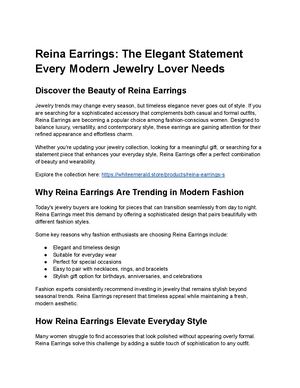 Reina Earrings The Elegant Statement Every Modern Jewelry Lover Needs