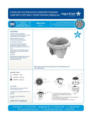 8MFSBVxxx - Standard Sump With 2'' NPT And Socket For Vinyl Fiberglass