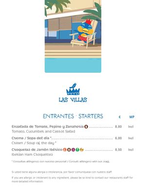 Villas Menu Infantil