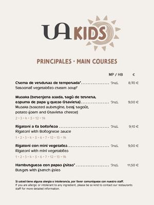 Upalupa Menu Infantil