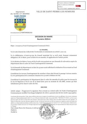 Decision 2026 6 Avenant Fac