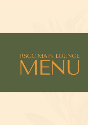 RSGC Main Lounge Menu
