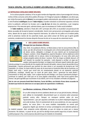 Tasca Grupal De Català Sobre Les Bruixes A L’època Medieval (1)