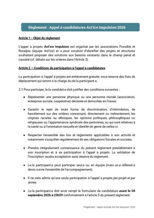 Ok Règlement Aap Act'ice Impulsion 2026 Docx