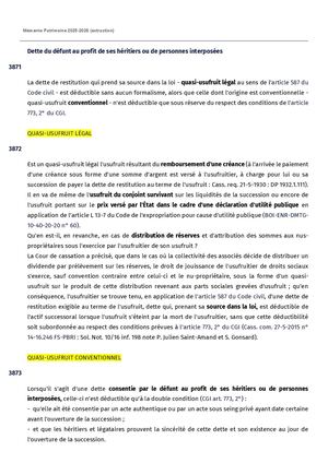 UGPN 2. Memento Patrimoine 2025 2026 Quasi Usufruit Dette De Restitution Déductibilité.