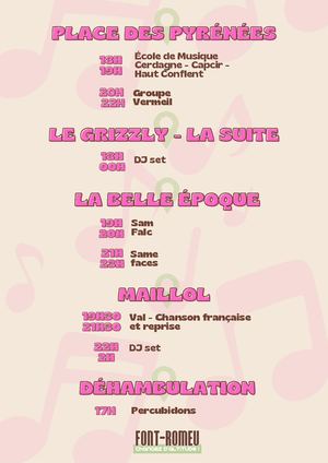 Programme de la fête de la musique