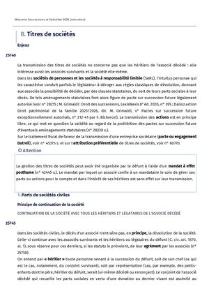 UNGP Décès De L'associé_Mto Succession 2026_ Dévolution Des Titres Sociaux