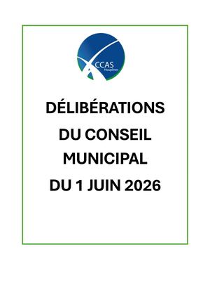 Conseil Municipal Du 1 Juin 2026-Délibérations
