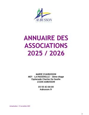 Annuaire Des Associations 2025 2026