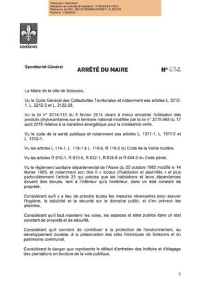 Arrêté relatif à l'entretien des pieds de murs