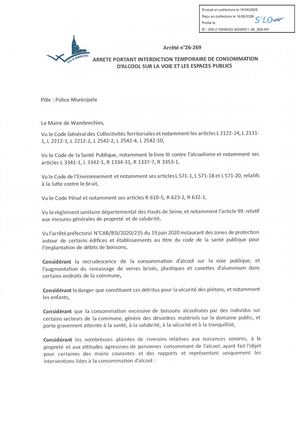 26 269 Interdiction De Consommation D'alcool Sur La Voie Et Espaces Publics