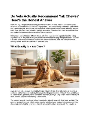 Do Vets Actually Recommend Yak Chews