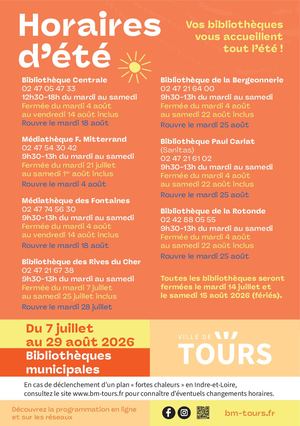 Horaires d'été 2026