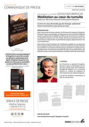 Mama Editions Mama Méditation Au Coeur Du Tumulte