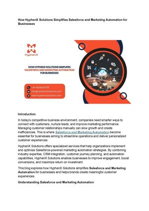 Salesforce And Marketing Automation​