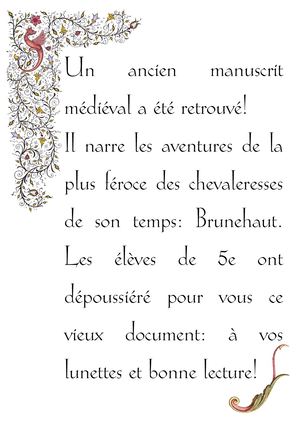 Manuscrit Médiéval par les élèves de 5e