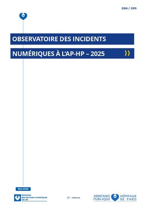 Observatoire des incidents numériques à l'AP-HP 2025