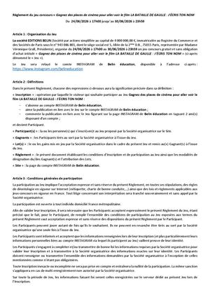 15 06 2026 Règlement Jeu Concours De Gaulle Part 2