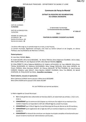 Délibérations CM 21 03 2026
