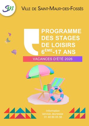 PROGRAMME DES STAGES DE LOISIRS 6ÈME-17 ANS