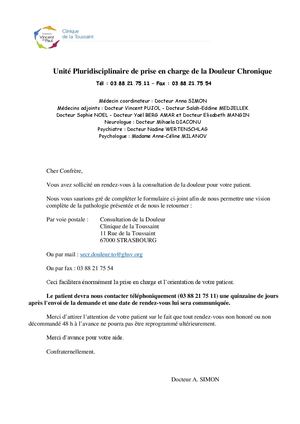 Demande De Consultation Douleur