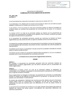 DP 2026 088 Convention Groupement Commande