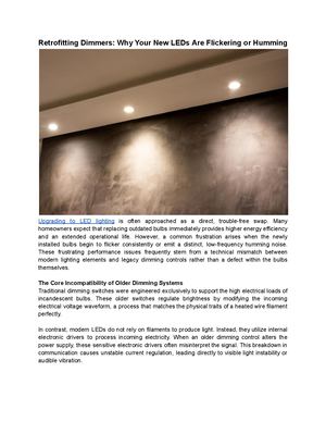 Retrofitting Dimmers Why Your New Leds Are Flickering Or Humming