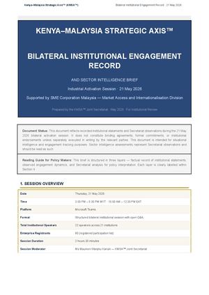Kmsa Bilateral Engagement Record 21 May 2026