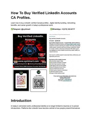 How To Buy Verified Linked In Accounts Ca Profiles