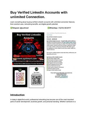 Buy Verified Linked In Accounts With Unlimited Connection