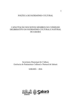Cartilha_Conselho Deliberativo do Patrimônio Cultural e Natural de Sabará-2026