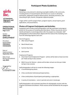 Participant Photo Guidelines