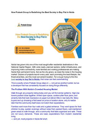 Best Society To Buy Flat In Noida