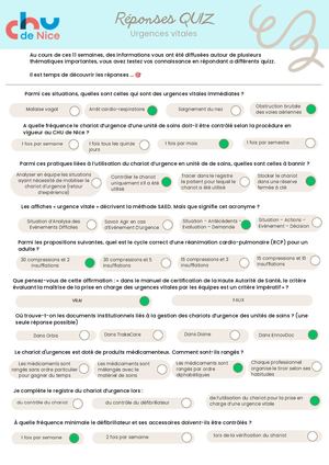 QUIZ Urgences Vitales .