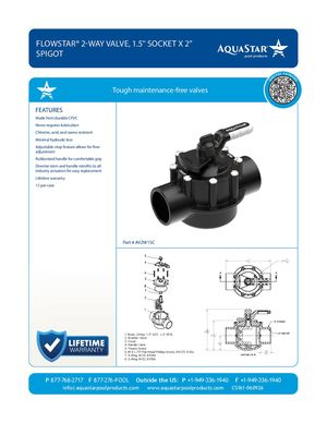 AV2W15C - Flow Star® 2 Way Valve, 1 5'' Socket X 2'' Spigot (CS161)
