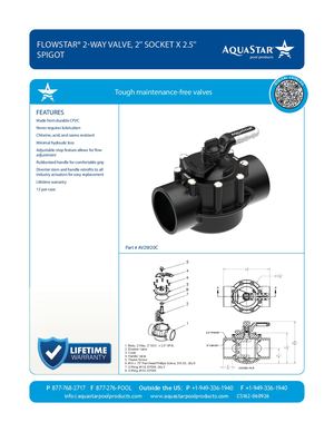 AV2W20C - Flow Star® 2 Way Valve, 2'' Socket X 2 5'' Spigot