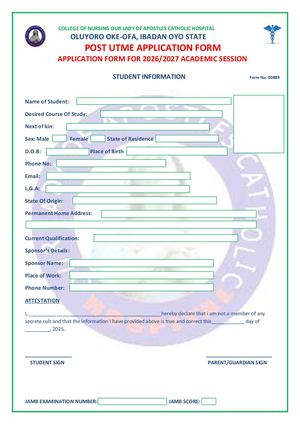 ☎️07036388482☎️St. Anthony College of Nursing Sciences, Aba 2026/2027☎️{07036833482} Nursing Form is Out Call ☎️(0)7036833482}-☎️{+234-7036833482) Post UTME Nursing Form, Midwifery form, Post Basic Nursing Form, Transfer form, Transcript Application form 