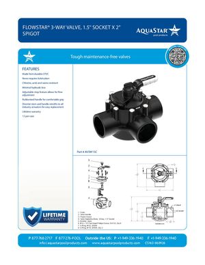 AV3W15C - Flow Star® 3 Way Valve, 1 5'' SOCKET X  2'' SPIGOT