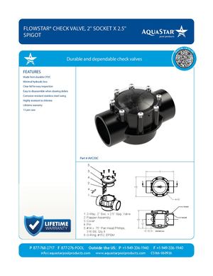 AVC20C - Flow Star® Check Valve, 2'' Socket X 2 5'' Spigot - CS166-012224