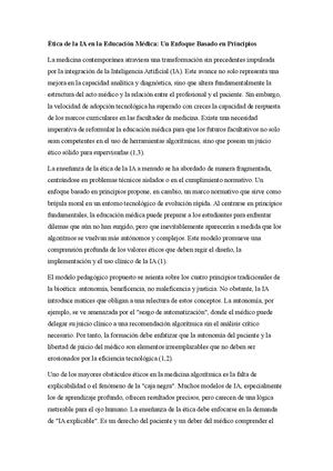 Manuscrito Ética De La Ia En La Educación Médica