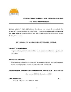 (Funluvi) Informe Anual De Resultados 2025